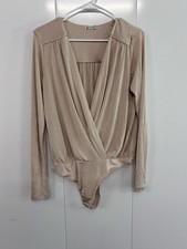 Intimately Free People Turnt Crossbody Bodysuit Long Sleeve Size Large