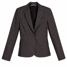 Theory Gabe B Tailor Blazer Jacket Size 2 Stretch Wool Single Button Dark Gray