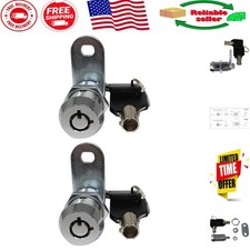 1-1/8" Chrome Tubular Cam Lock 2-Pack - Keyed Alike for RV Toolbox Security