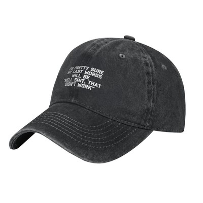 DIDNT WORK Funny Graphic Baseball Cap Unisex Washed Adjustable Sun Hat Casual