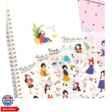 Cute Korean Stickers Set12 Sheets Kawaii Girl Planner Stickers for Journals,S...