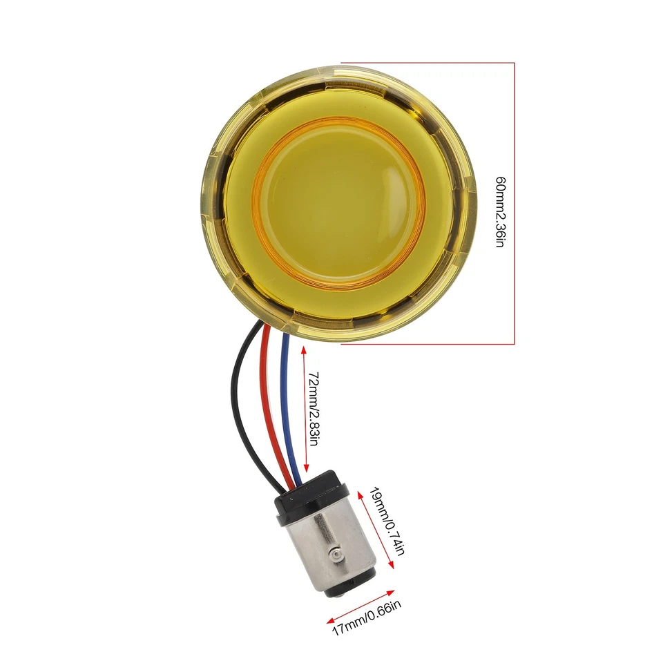 Комплект передних задних светодиодных указателей поворота 2 дюйма 1157 для Harley Davidson Touring Dyna - Изображение 3 из 4