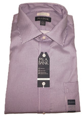 Jos A Bank Dress Shirt 16.5 - 34/35 Tailored Fit Lavender Houndstooth DV