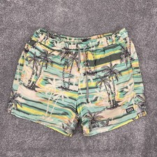 Saxx Shorts Mens Large Oh Buoy 2N1 Ballpark Pouch Swim Trunks Palm Tree Print