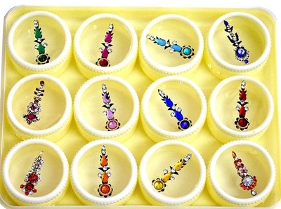 Bindi Box Crystal Attraction Look Trendy Fashion Tattoo Zarkan Bindi Pack of 12