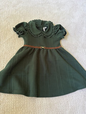 Janie and Jack Girls Green A-Line Dress Colla...