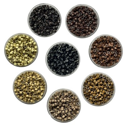 Silikon gefütterte Mikroperlen Ringe für Linkspitze Schleife Haarverlängerungen 4 mm 50-500 Stck.
