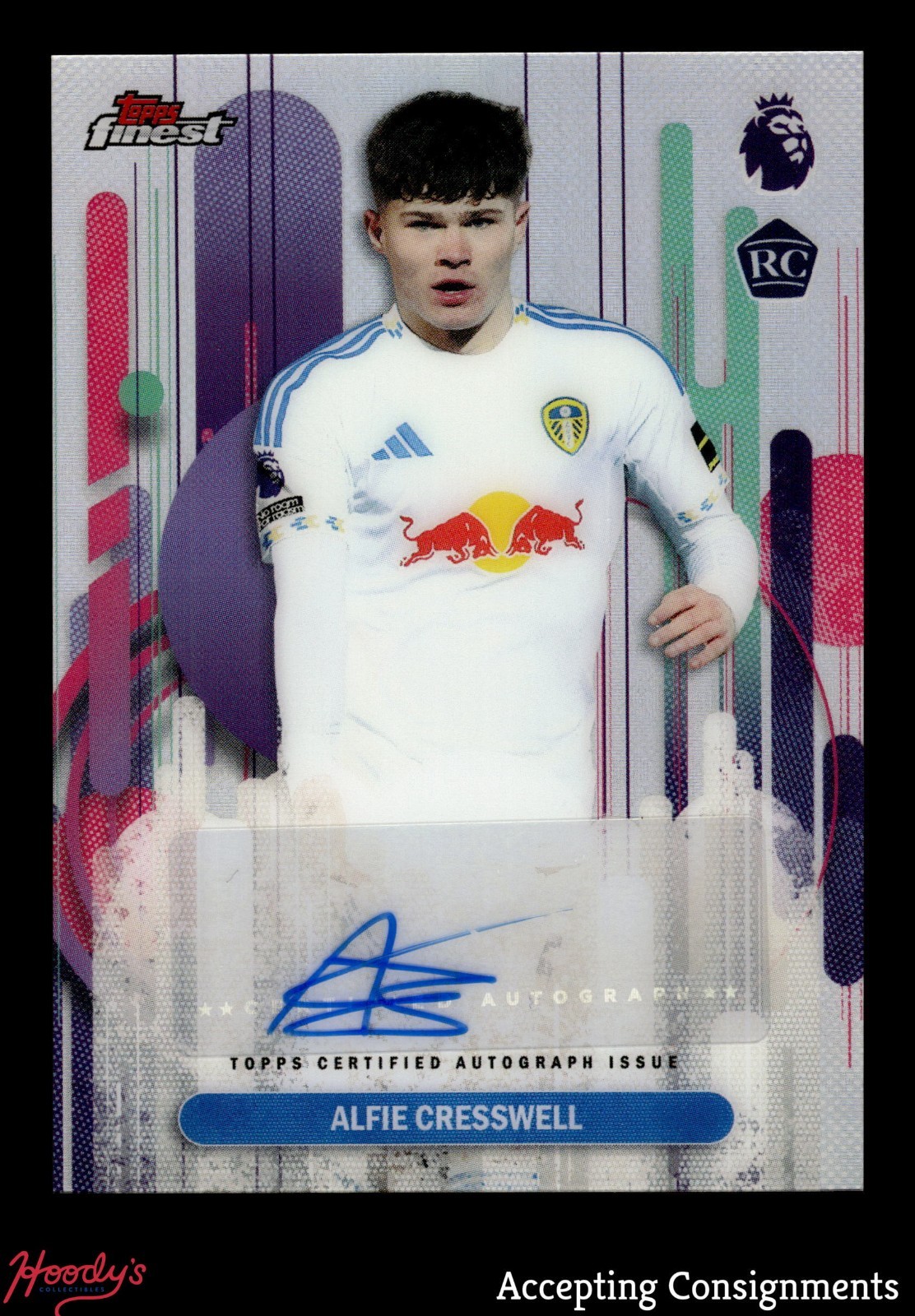 2026 Finest Premier League Refractor #FAAC Alfie Cresswell RC ROOKIE AUTO LEEDS view 1