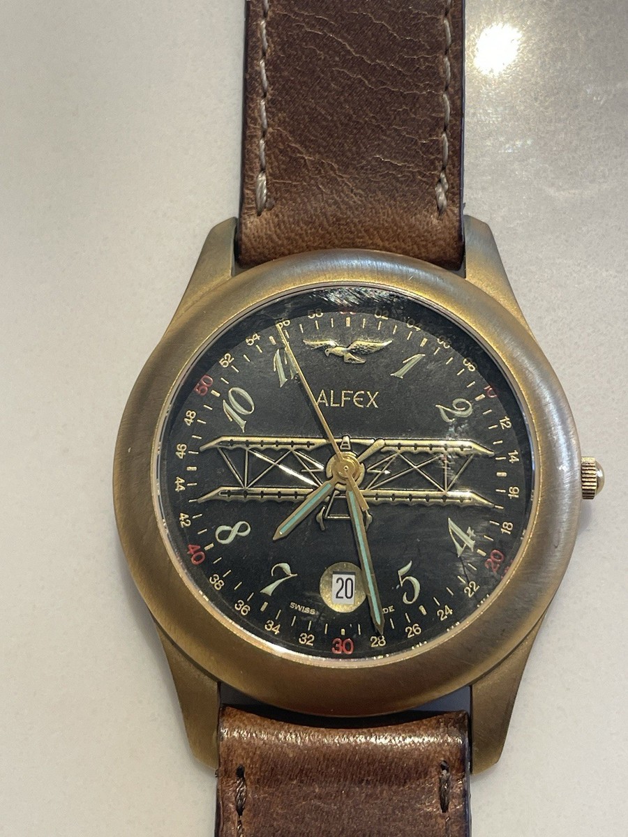 Swiss Men's Alfex C.V.W.E. Nimitz US Navy Biplane Military Watch w