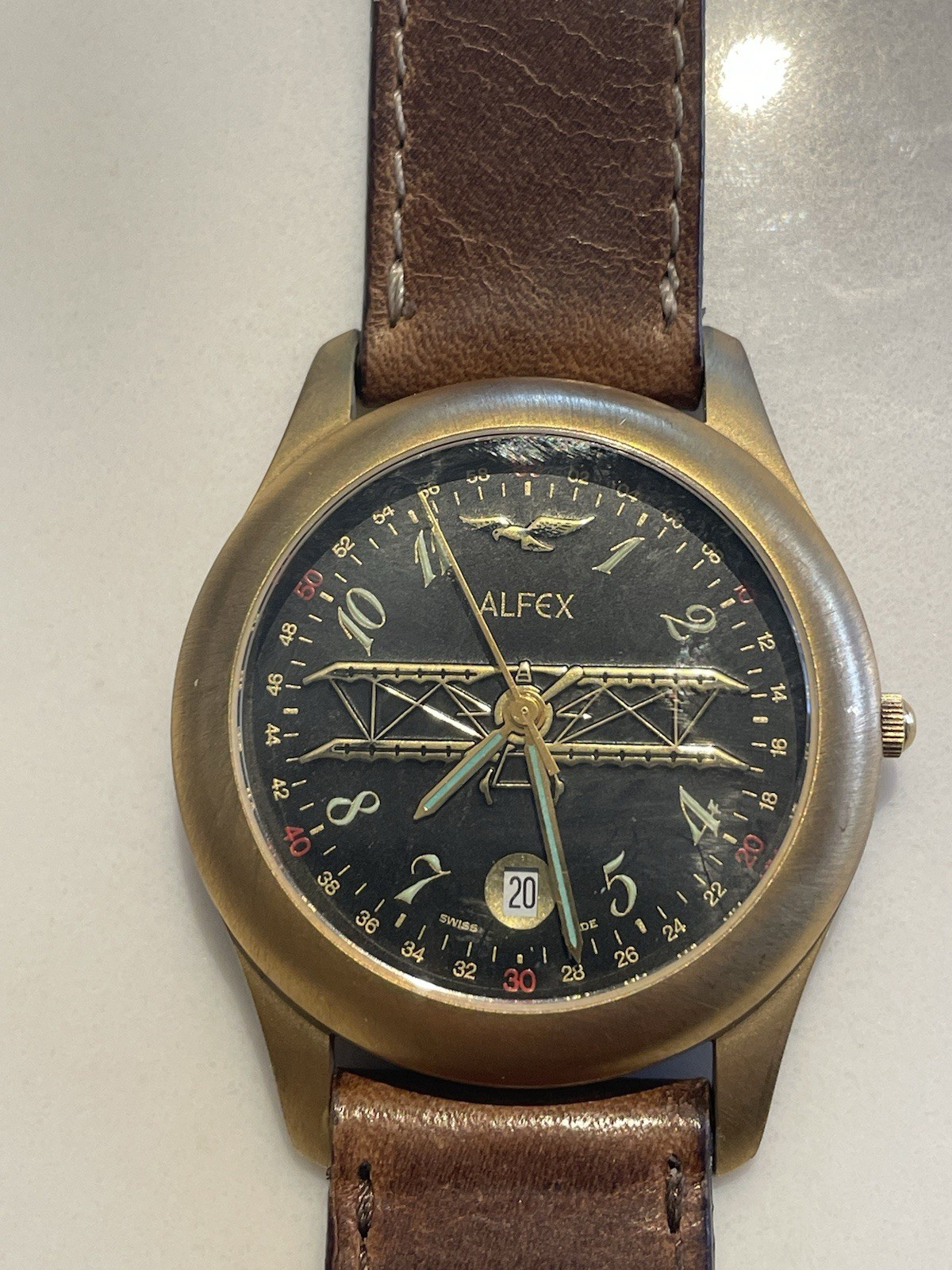 Swiss Men's Alfex C.V.W.E. Nimitz US Navy Biplane Military Watch w