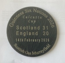 Six Nations Calcutta Cup Slate Coaster 2026 Scotland V England