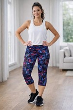 Lululemon Fast Free High Rise Crop 19" Nulux Leggings In Bloom Multi Size 4￼