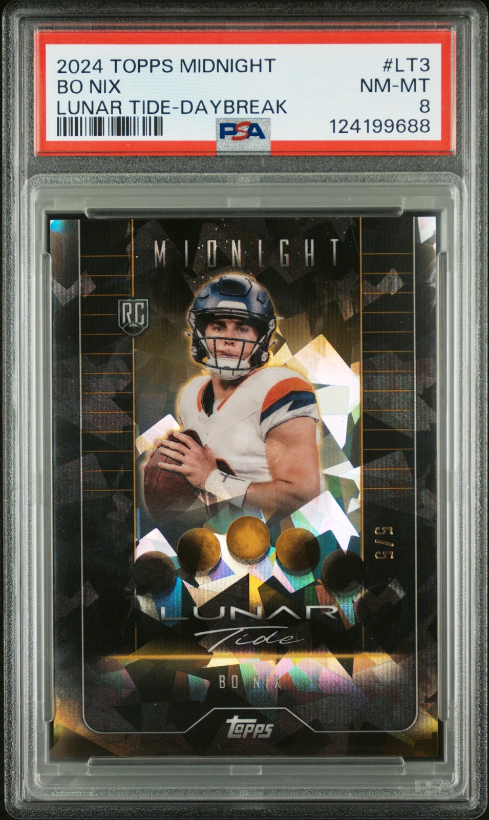 Bo Nix Topps Midnight Lunar Tide #LT3 Daybreak