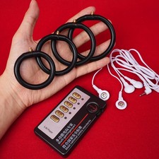 E-Stim Male Penis Rings Power Set for Men Enlarger Therapy Cock Rings Stimulator