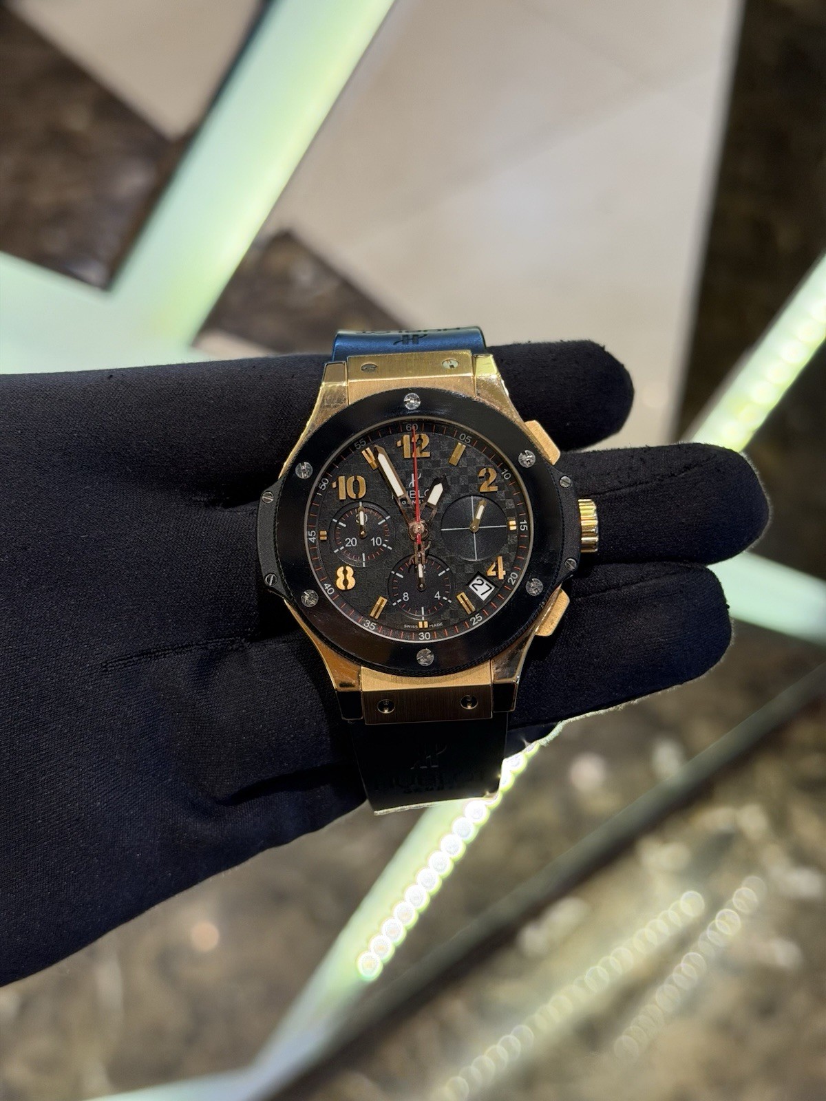 Hublot, Big bang, chronograph, rose gold, 41mm, Ref:341.PB.131.RX