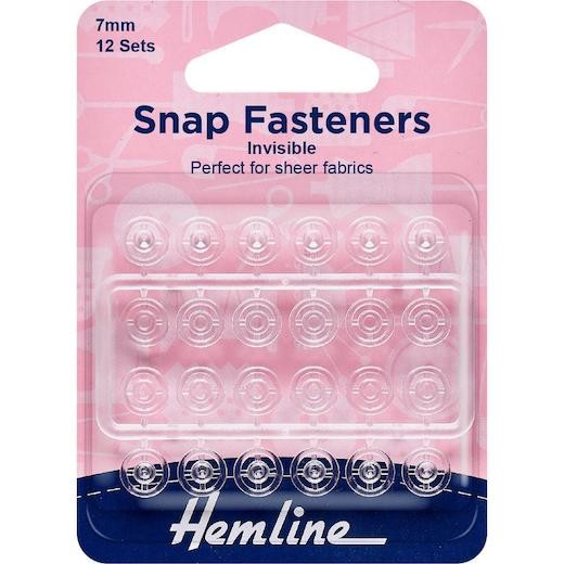 Hemline Snap Fasteners - 7mm Invisible H422