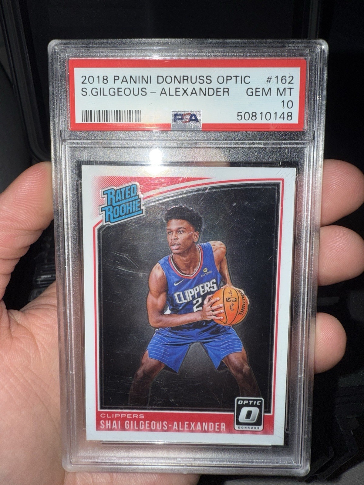 2018 Donruss Optic #162 Shai Gilgeous-Alexander RC Rated Rookie PSA 10 GEM MINT