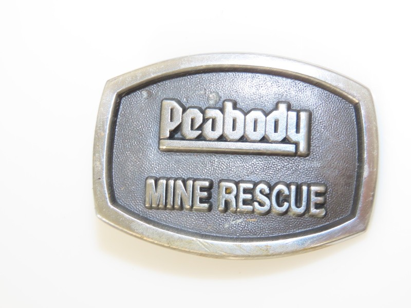 Mine Rescue Belt Buckle 1987 Freeburg IL Peabody LE 1/600 Solid Pewter