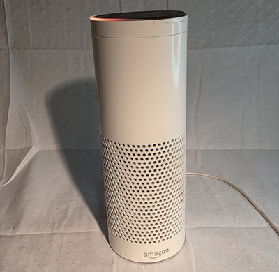Amazon Echo 1st Gen Smart Speaker White Discontinued Works Tested Top Damage