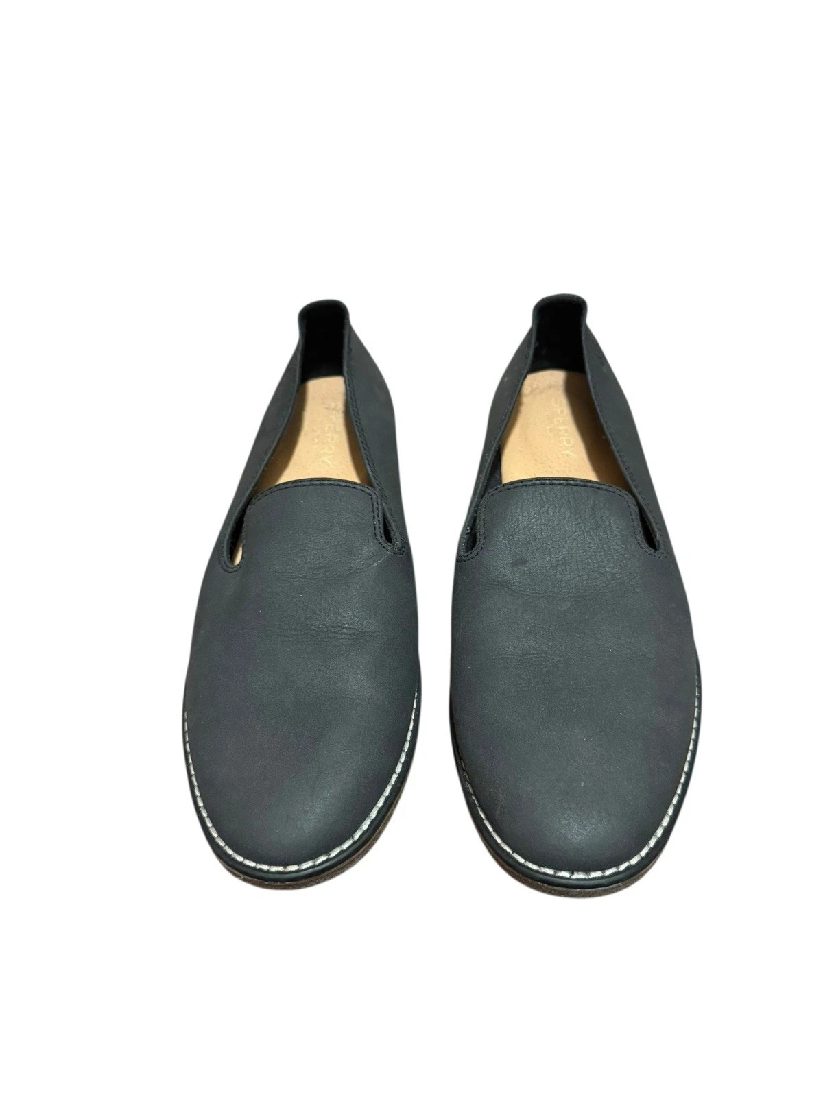 Sperry Womans Black Leather Wayside Loafers Slip On Shoes Size 7