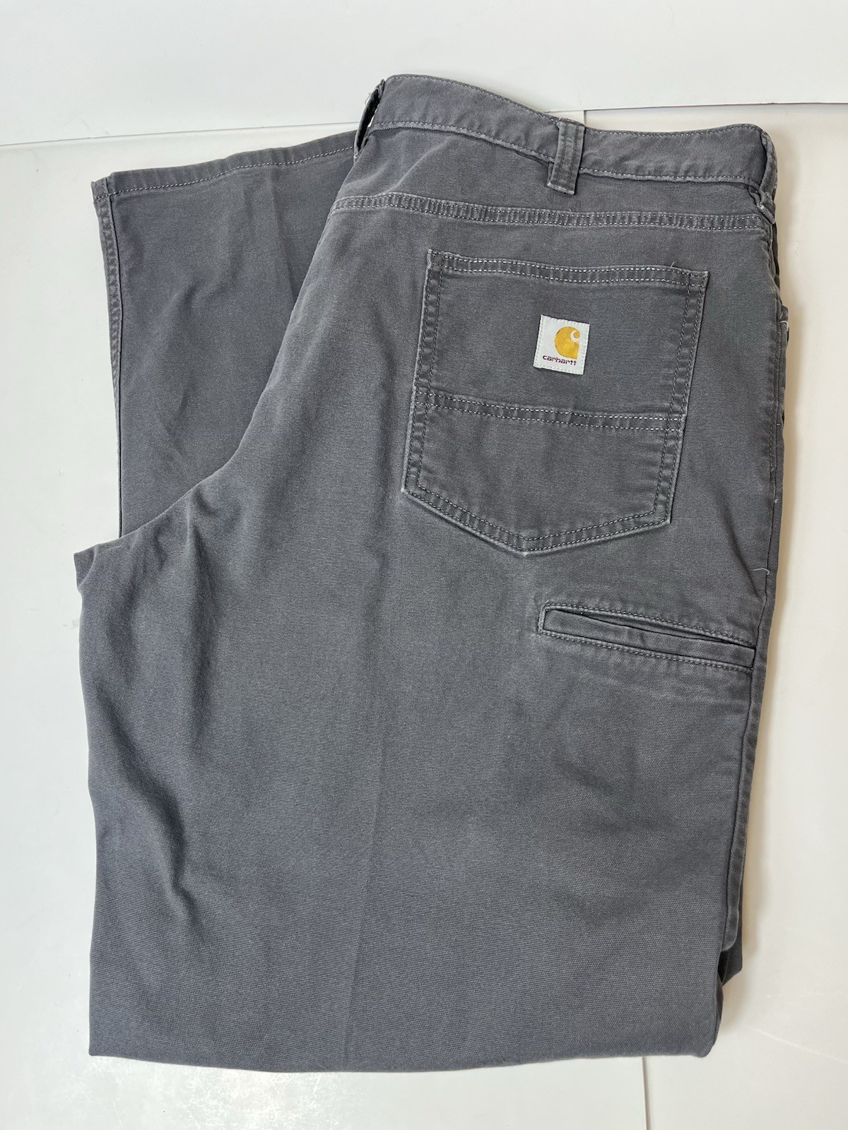 Carhartt Rugged Flex Relaxed Fit Canvas 5 Pocket Work Pants Gray Men’s 42” X 32”