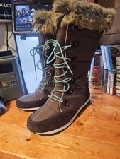 EUC L.L. BEAN Carrabasset Fur Tall Winter Snow Boots TEK 2.5 Waterproof Size 9