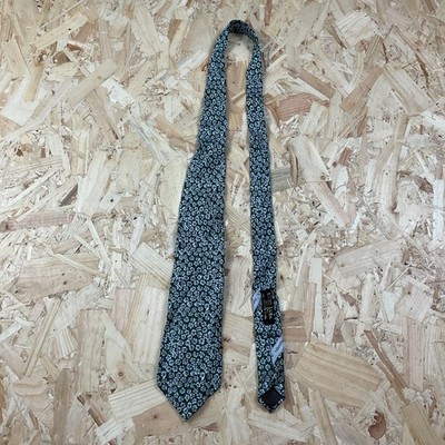 Vintage Valentino Seidenkrawatte Blumenmuster Grün Made in Italy