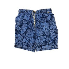 Lands End Men s Swim Trunks Medium 32-34 Blue Tropical Floral Mesh Lined NWT