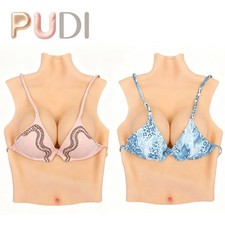 Realistic Silicone Breast Forms Breast Plate Fake Boobs C-G Cup For Crossdresser