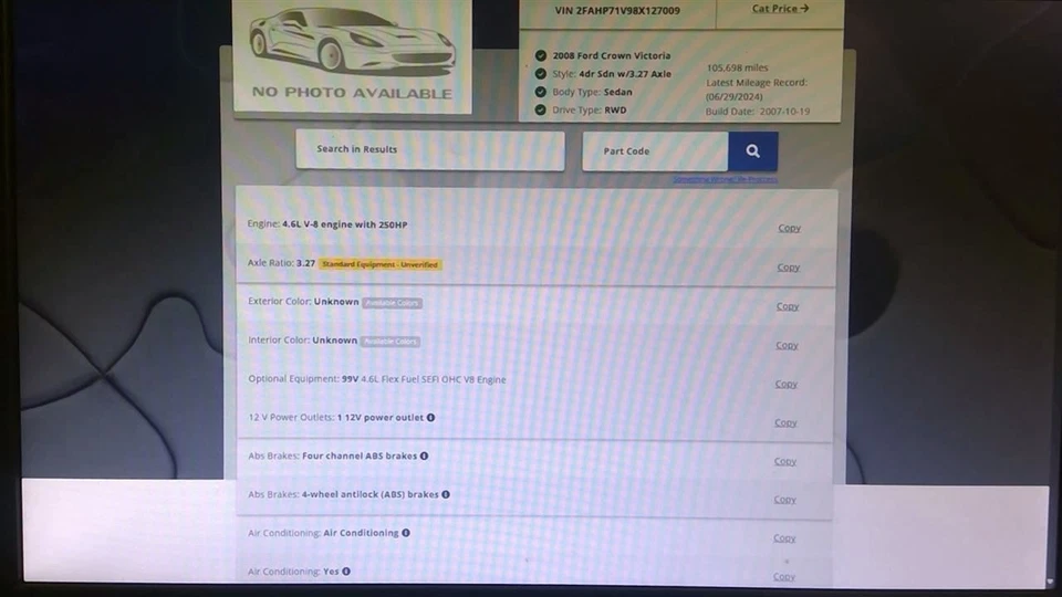 Front Bumper Fits 06-11 CROWN VICTORIA 894239 - Image 4 of 4