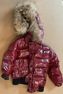 Kids Girls Down Puffer Jacket With Fur Hood Lightweight Coat Waterproof 3/4T (L)