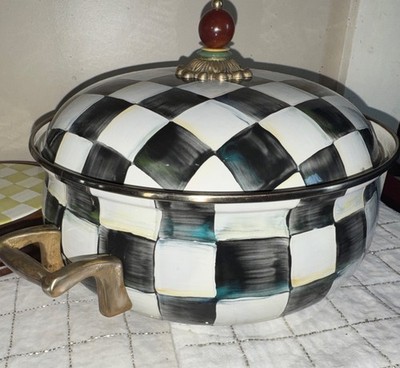 Mackenzie Childs Vintage Casserole 10-inch with Lid Courtly Check