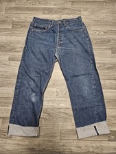 Vintage 80s Levis 501 Button Fly Selvedge Redline Blue Jeans 30X28 Made In USA