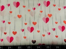 Tina Scrap 9"x21" Sweethearts Red Pink Heart Love XOXO Valentines Cotton Fabric