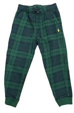 POLO RALPH LAUREN Boys Jogger Sweatpants, Size 6, Blackwatch Plaid Blue Green