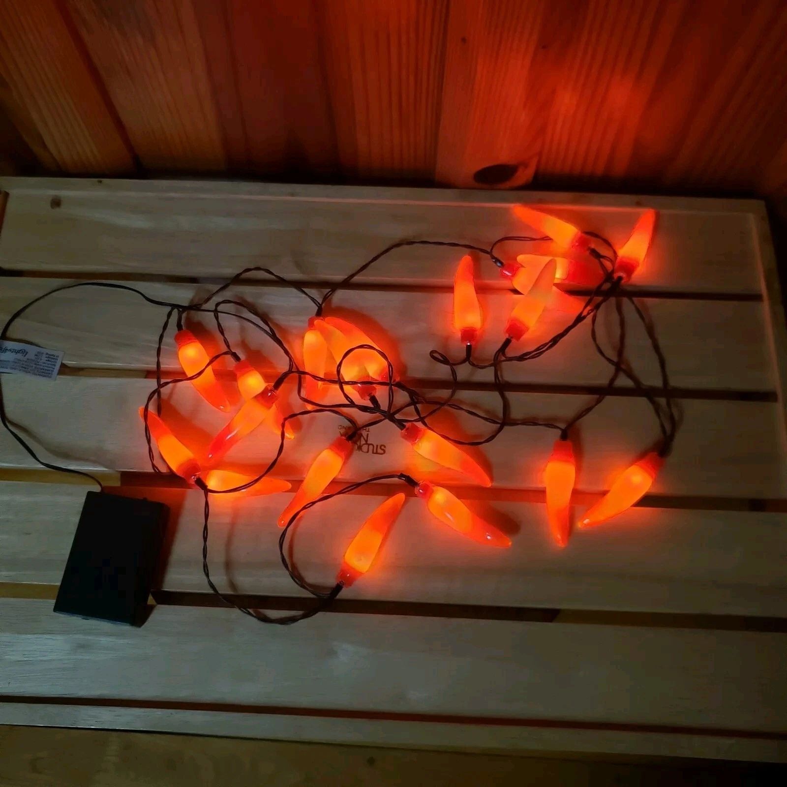 Red Chili Peppers 6ft String Of 20 Lights Decor Party Battery Op 3 AA Not Incl