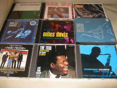 9 Jazz CDs: John Coltrane Miles Davis Oscar Peterson Stan Getz Sonny Rollins