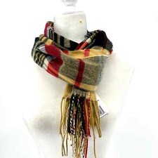NWT NEW Softer Than Cashmere Camel Nova Check Plaid Scarf 66 x 12