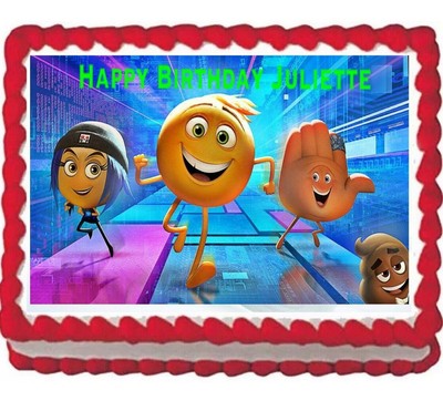Emoji Movie Party Edible Cake Topper 1 4 Frosting Icing Sheet Ebay