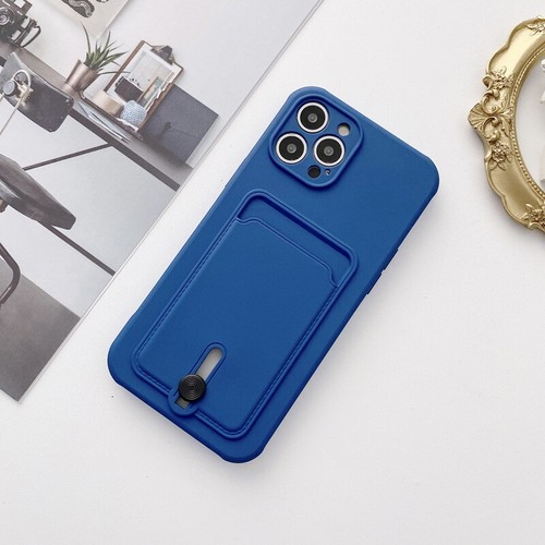Silicone Case Cover With Card Slot Holder For iPhone15 14 16 12 Pro Max 13 Mini - Picture 15 of 22