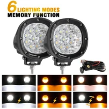 Auxbeam 4 Inch 90W LED Amber Fog Lights 2PCS Offroad White Amber Strobe Fog Lamp