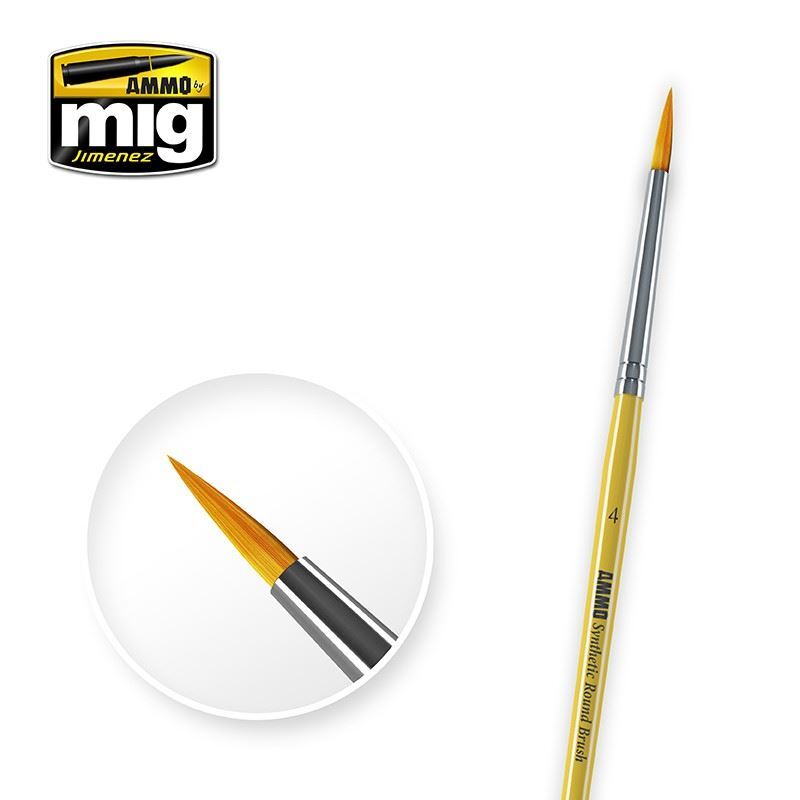Ammo by Mig Mig8615 Size 4 Synthetic Round Brush