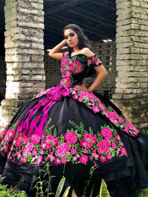 open lace back dress One Shoulder Black Quinceaera Dress Sparkling Ball Gown Prom Dress FD   Viniodress
