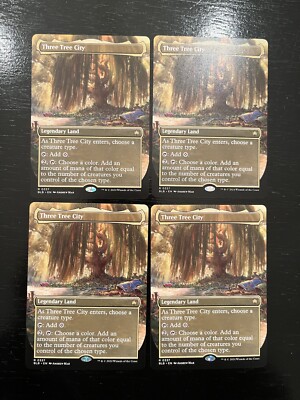 Three Tree City Borderless Spring X4X NM/M Bloomburrow BLB Magic MTG
