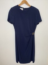 David Warren NY Size 8 Knee Length Dress Navy Classy Career Wear Women’s