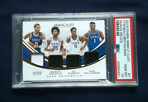 2019 Immaculate Zion Barrett Tatum Bagley Quad Game-Worn Patches  SP /10 PSA 10