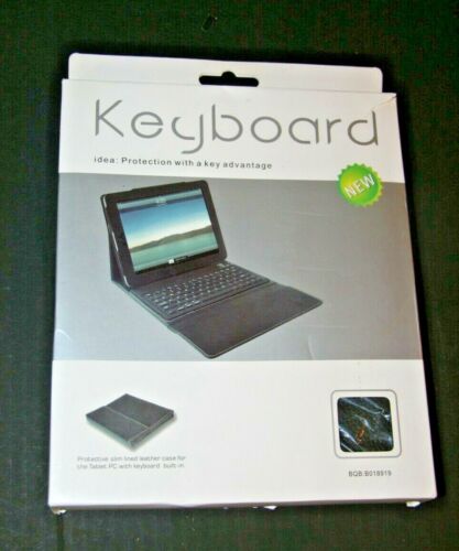 Universal Leather Case with Built-in Bluetooth Keyboard for computer tablet  NEW - Picture 1 of 10