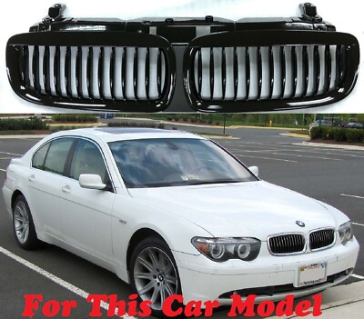 Front Chrome & Black Kidney Grille For 2002-2005 BMW E65 7-Series 745i/745Li | Direct Replacement 3 thumbnail image