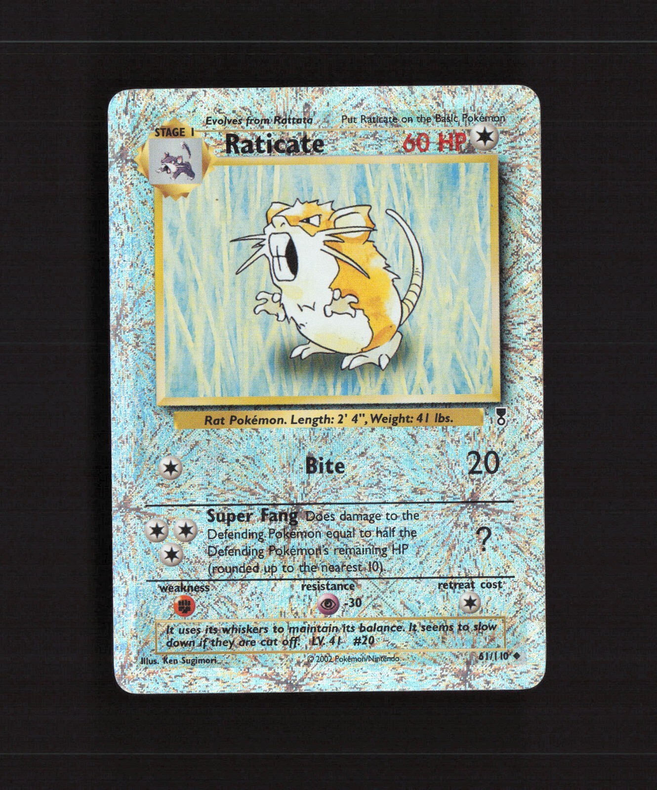 Raticate 61/110 Legendary Collection Firework Reverse Holo Pokemon Card DMG