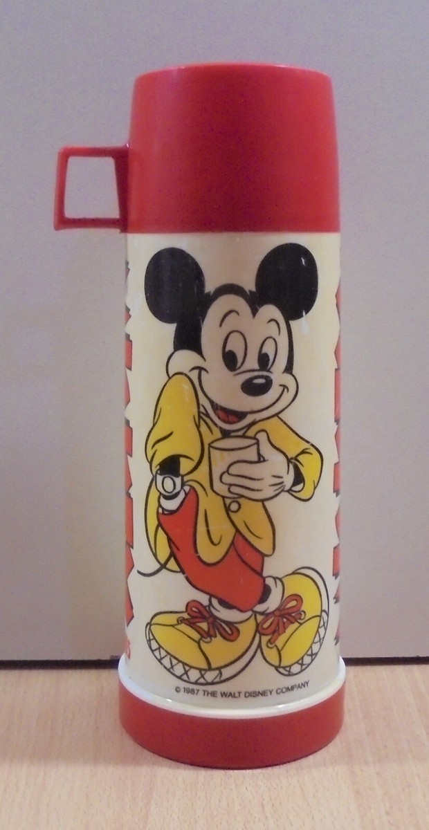 DISNEY MICKEY MOUSE VTG VACUUM BOTTLE THERMOS 1987 BY THERMOS